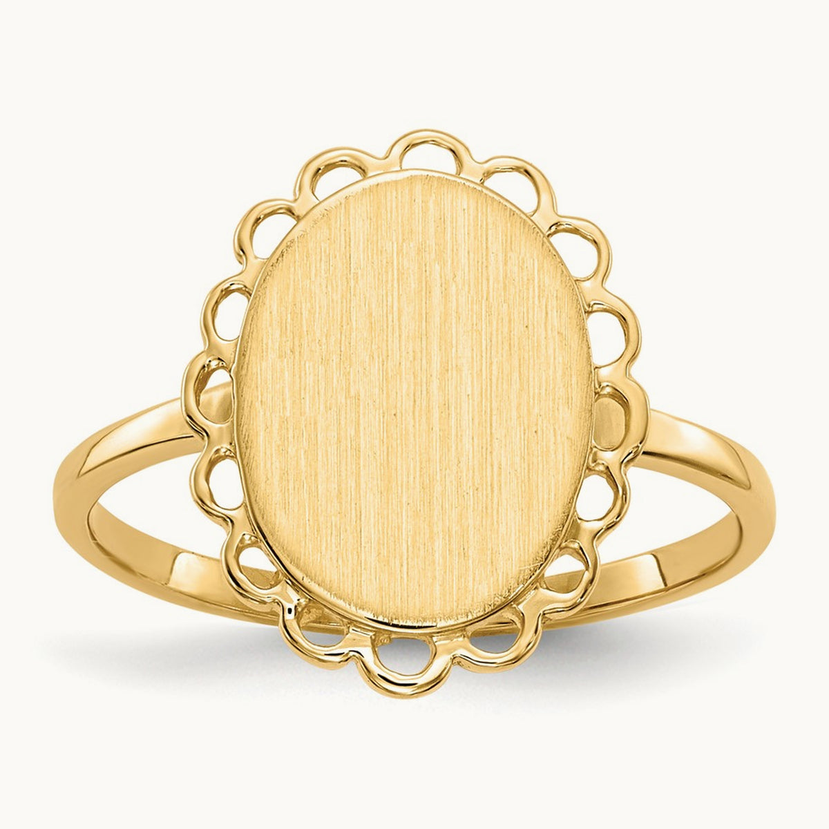 9.0x12. Open Back Signet Ring, 0mm, 14K