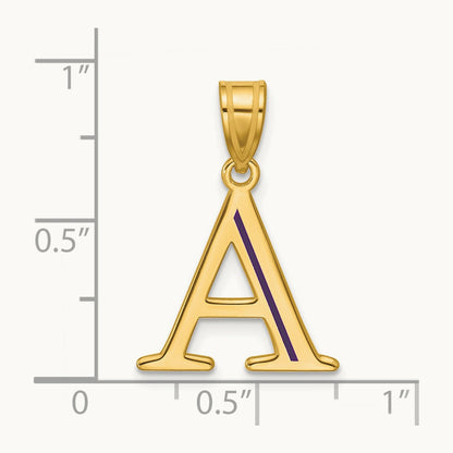 Line Epoxy Initial Pendant, 14K Yellow Gold