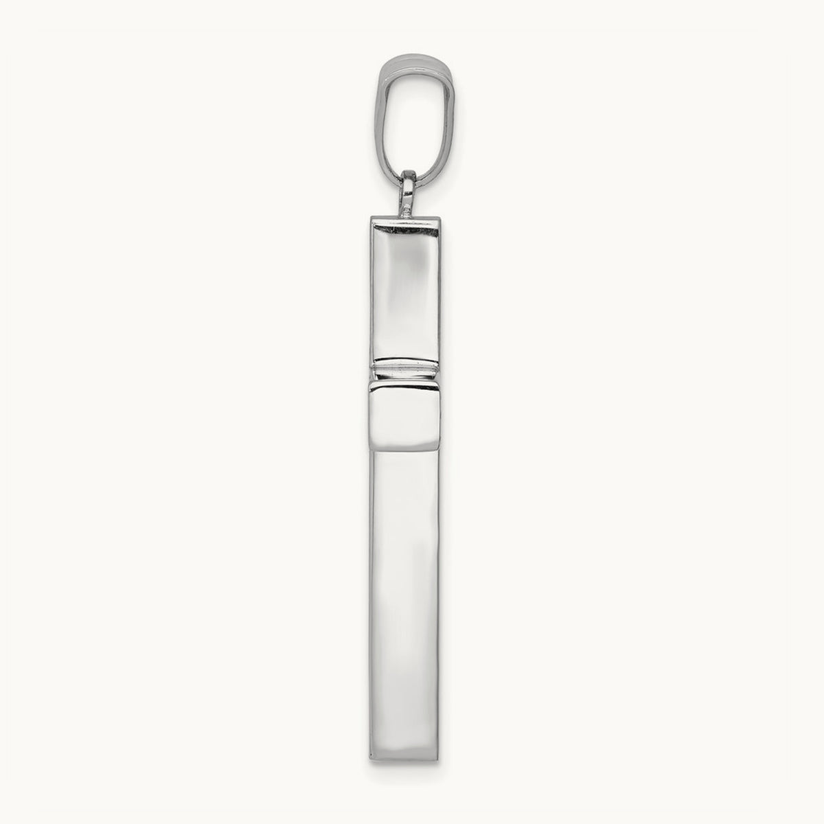 Polished Hollow Cross Pendant, 14K White Gold