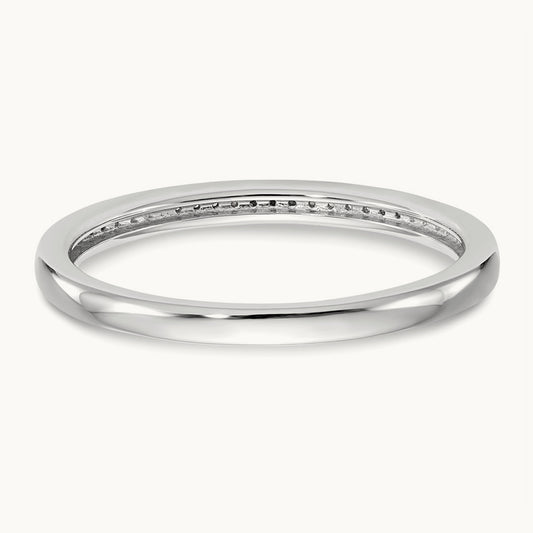 Set of 2 White Gold Diamond Wedding Band, 14K