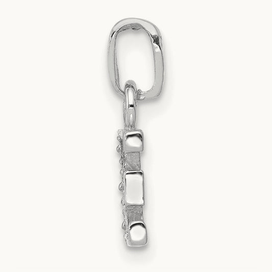 Rhodium-plated Diamond Letter E Initial Pendant, 14K White Gold