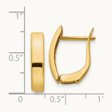 Polished Hinged Post Earrings, 14K Gold