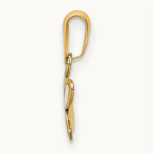 Enamel Bumble Bee Pendant, 14K