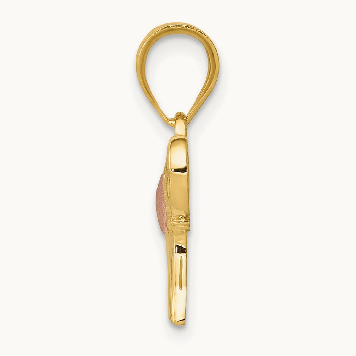 Elephant w/Heart Charm, 14K Yellow with Rose Gold