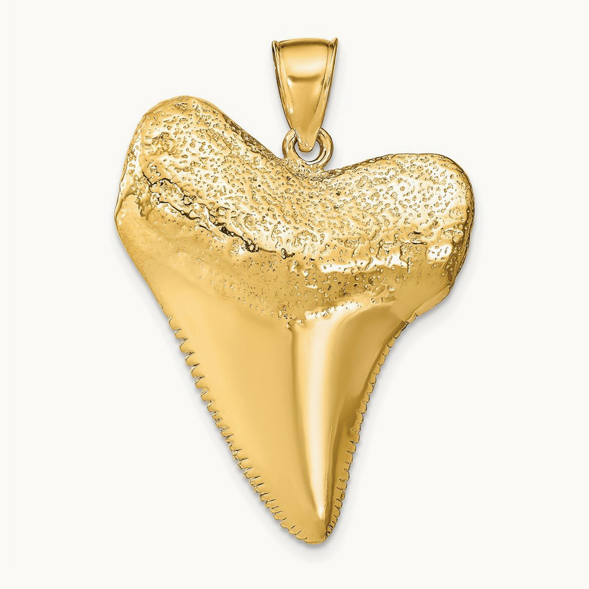 Solid Polished 3-D Shark Tooth Pendant — photo set