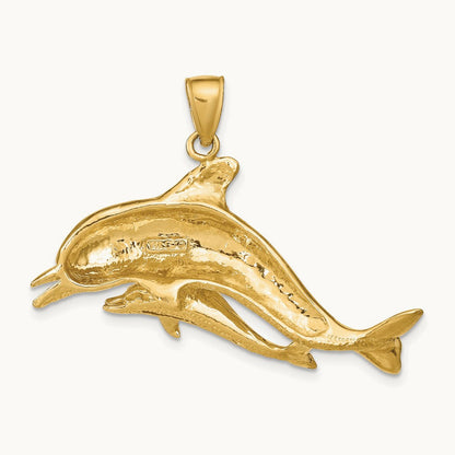 Dolphins Pendant, 14K
