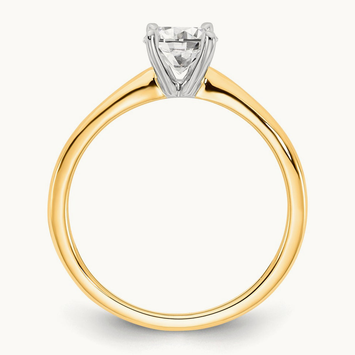 Oval Solitaire Engagement Ring, 0.50-5.00 ct tw Lab-Grown Diamond — 3/4 ct, 14K Two-Tone