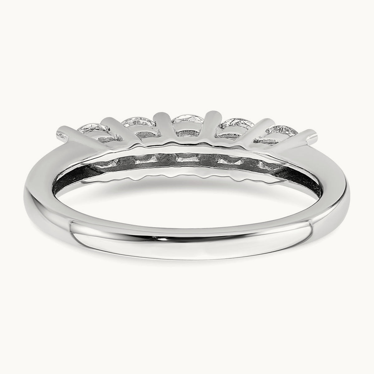 5-Stone Diamond Band, 14K White Gold