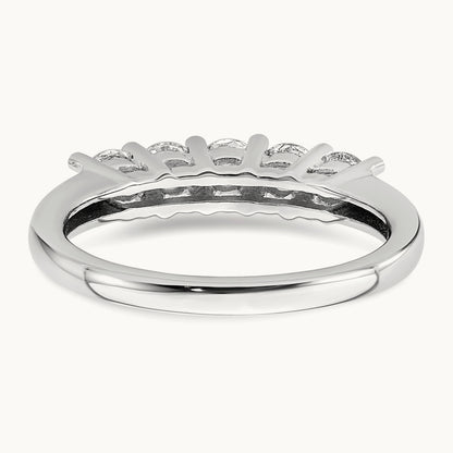 5-Stone Diamond Band, 14K White Gold