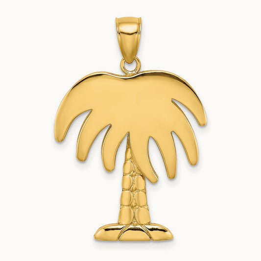 Large Charleston Palm Tree Charm, 14K