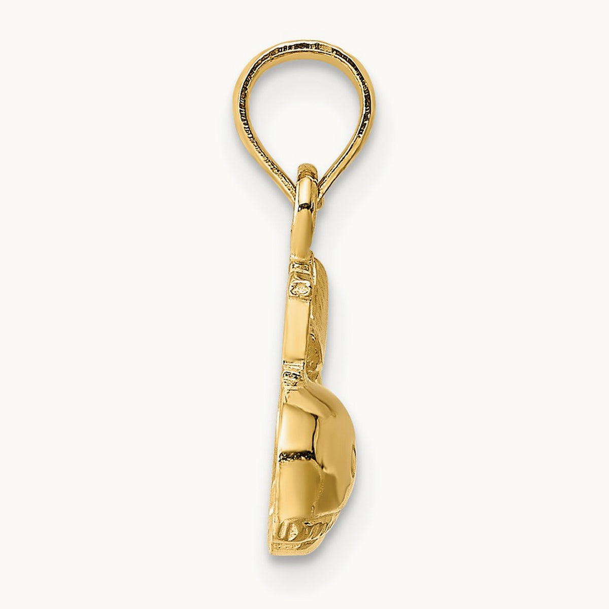 2-D Polished I HEART Whale Charm, 14K