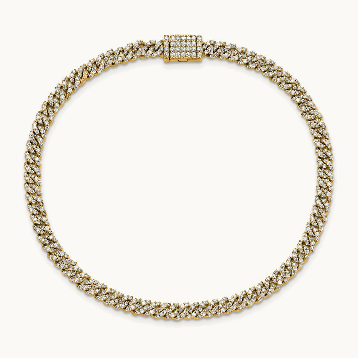 4mm Pavé Cuban Link Bracelet, 2.00 ct tw Lab-Grown Diamond