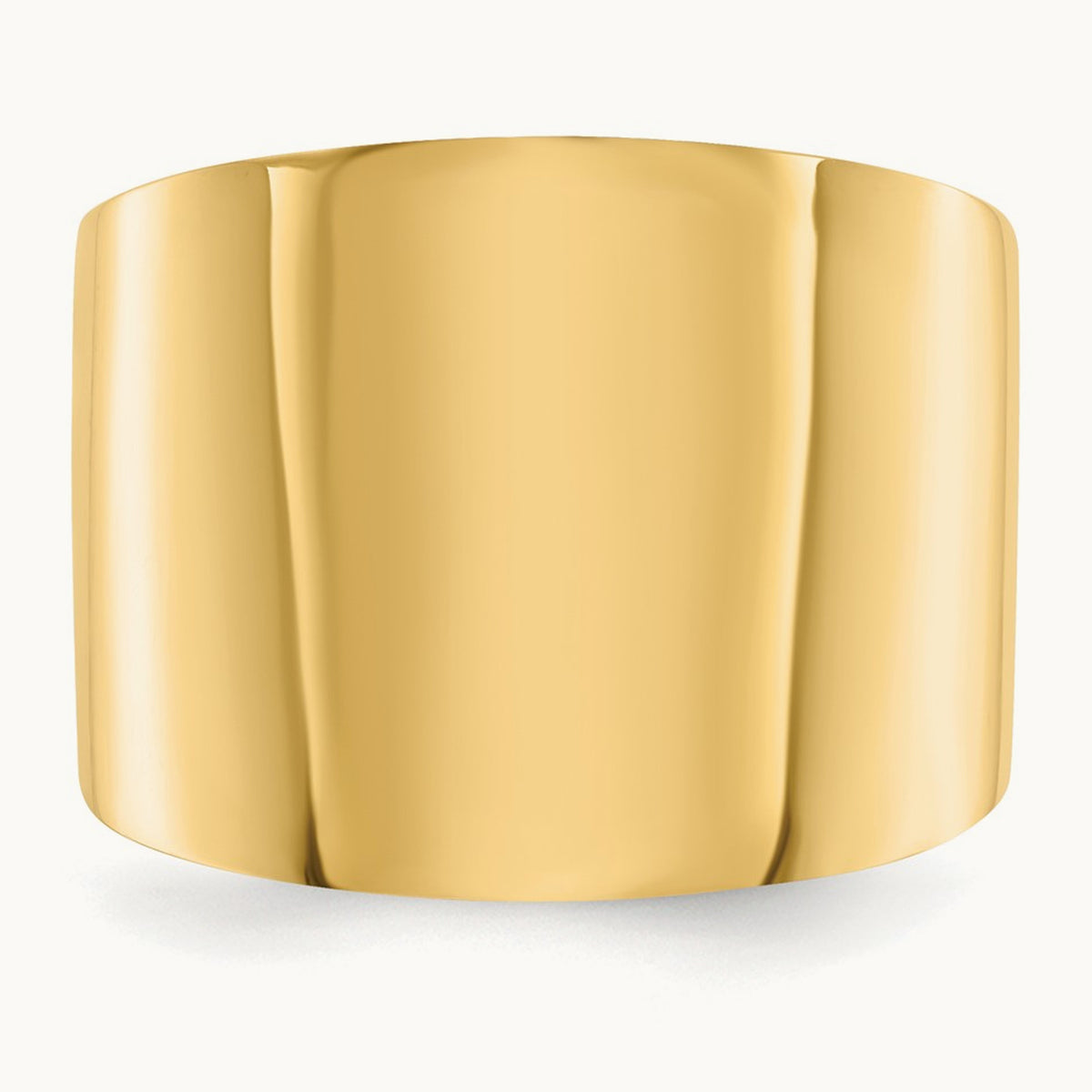 Flat-top Tapered Cigar Band Ring, 15mm, 14K