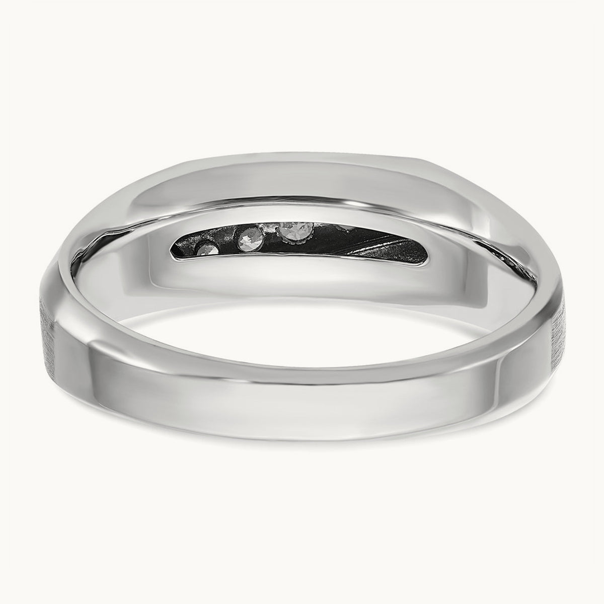 IBGoodman Men's Polished & Satin 5-Stone Diamond Ring, 14K White Gold