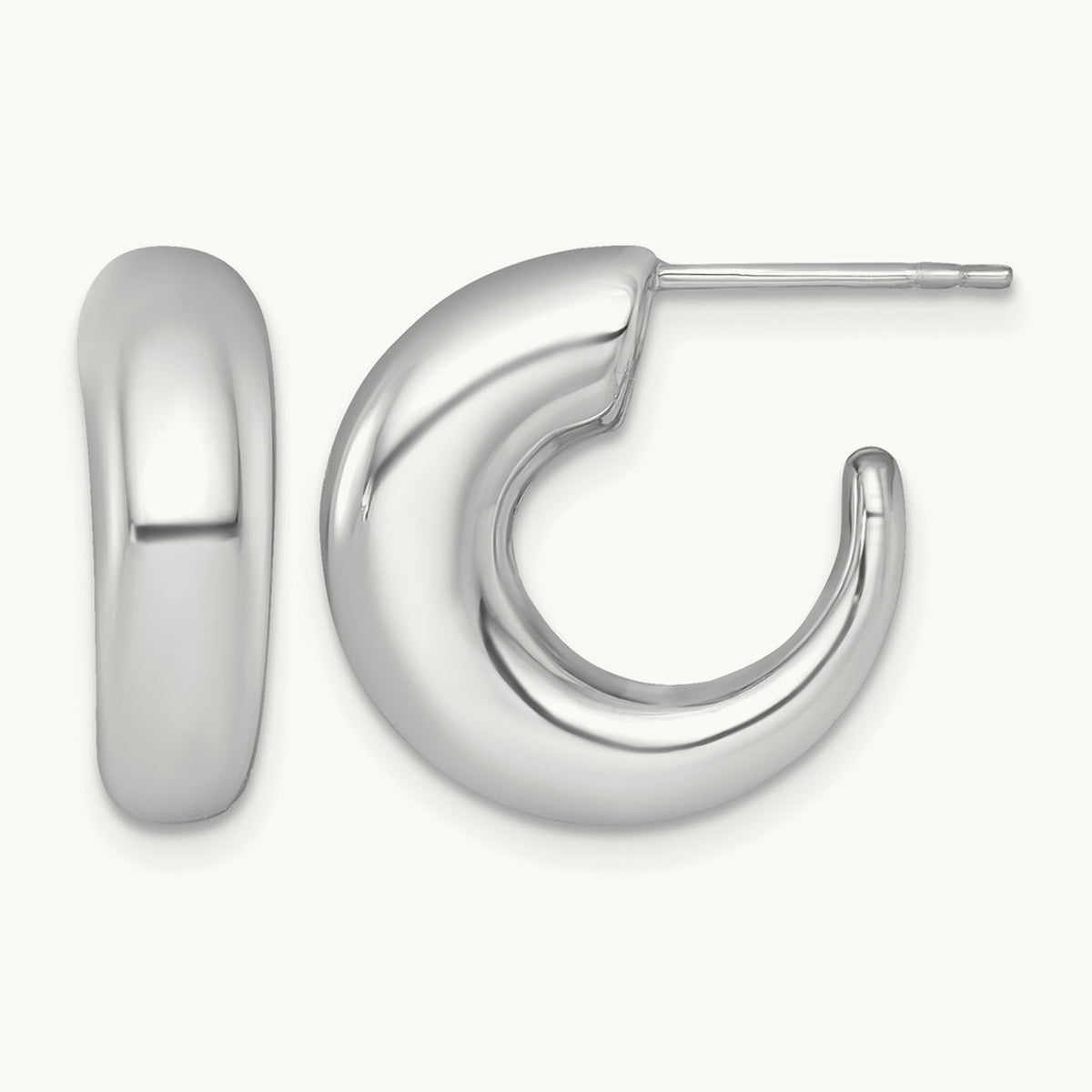 Polished Hoop Post Earrings — photo set