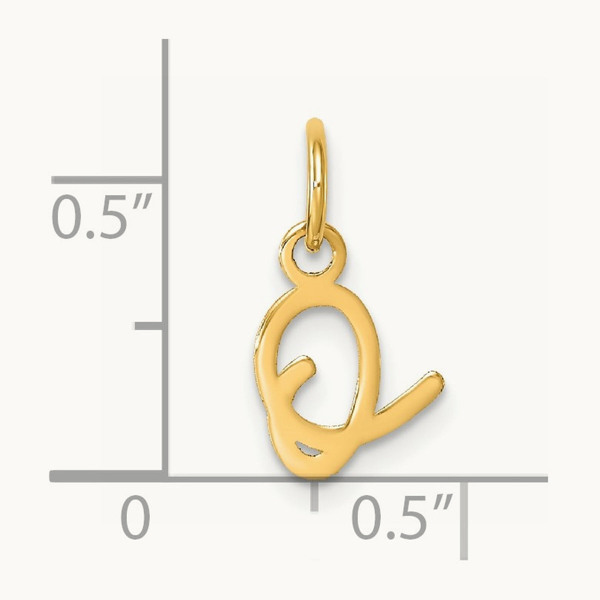 Uppercase Initial Charm — 14K Yellow Gold, O