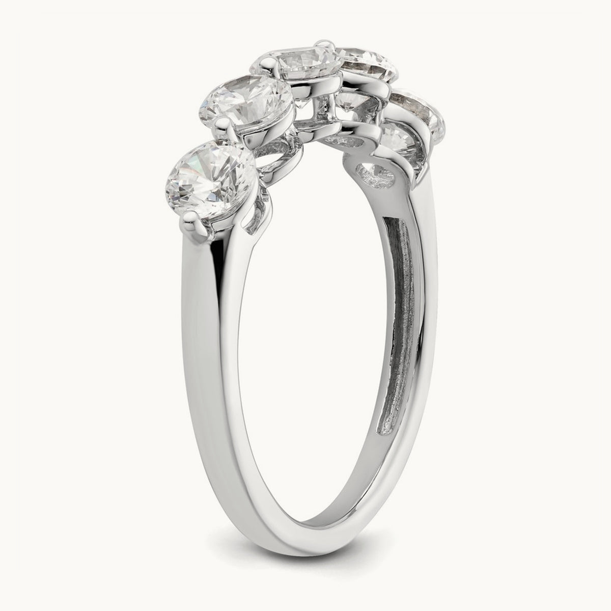 5-Stone Diamond Band, 14K White Gold