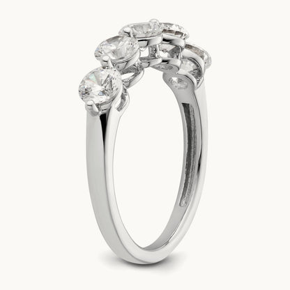 5-Stone Diamond Band, 14K White Gold