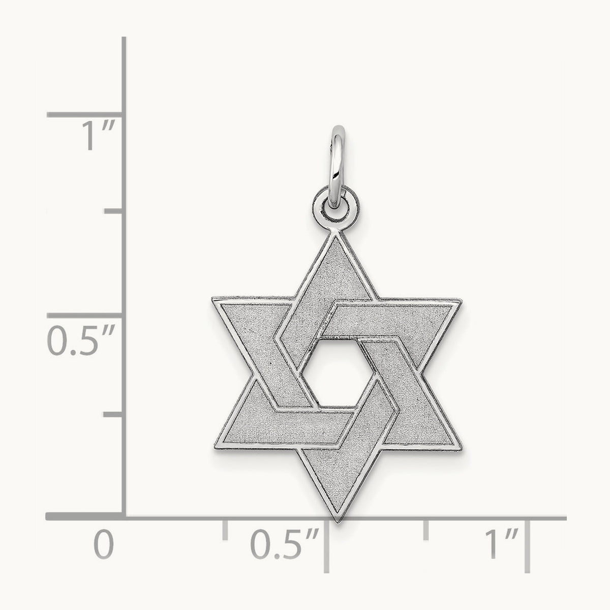 Laser Designed Star of David Pendant — 14K White Gold, 26mm