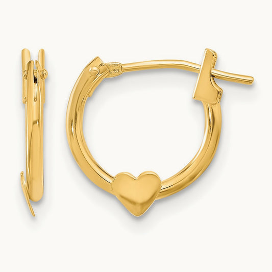 Heart Hoop Earrings — 9mm