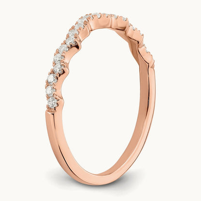 Diamond Matching Wedding band, 14K Rose Gold