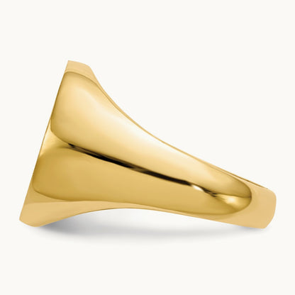 15.5x15. Open Back Signet Ring, 0mm, 14K