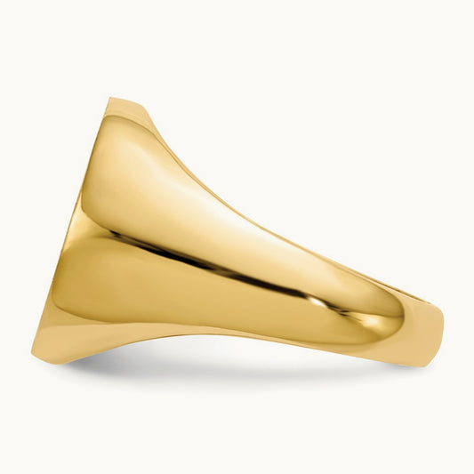 15.5x15. Open Back Signet Ring, 0mm, 14K