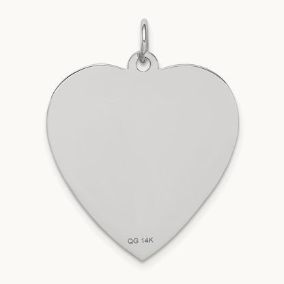 WG Heart-Shaped Enameled Medical Jewelry Pendant, 14K