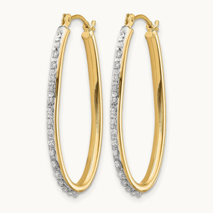 Diamond Fascination Diamond Dust/Accent Oval Twist Hoop Earrings, 14K