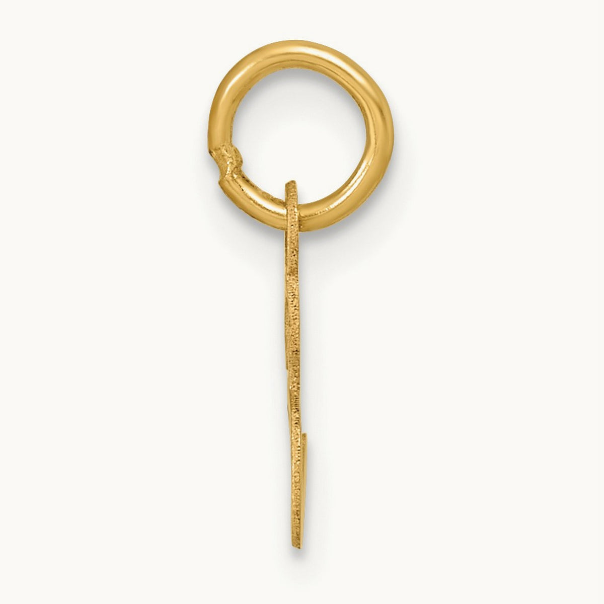 Uppercase Initial Charm — 14K Yellow Gold, E