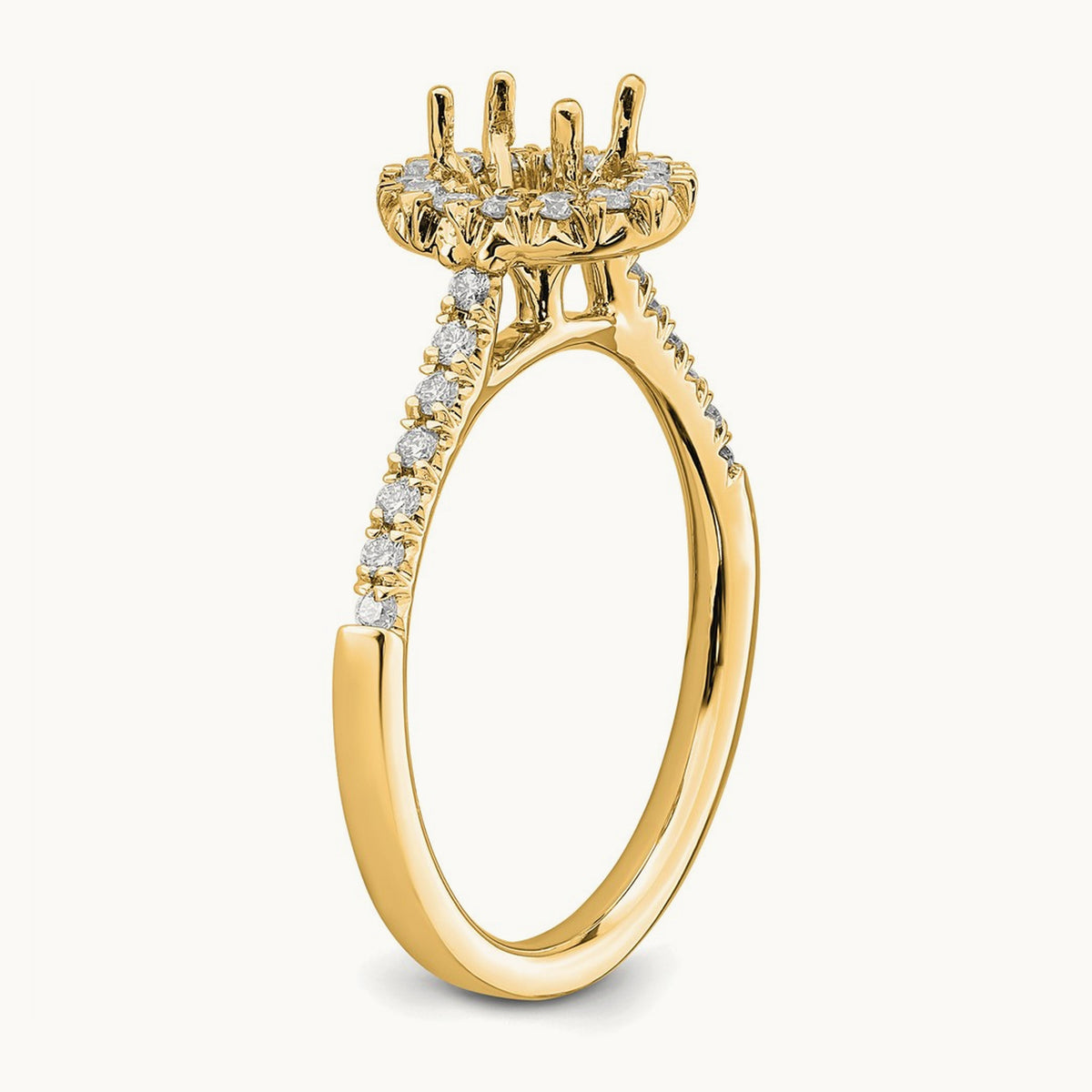 Oval Halo Engagement Ring, 0.25-2.50 ct tw Lab-Grown Diamond — 3/4 ct, VS (Best) · Certified, 14K Yellow Gold