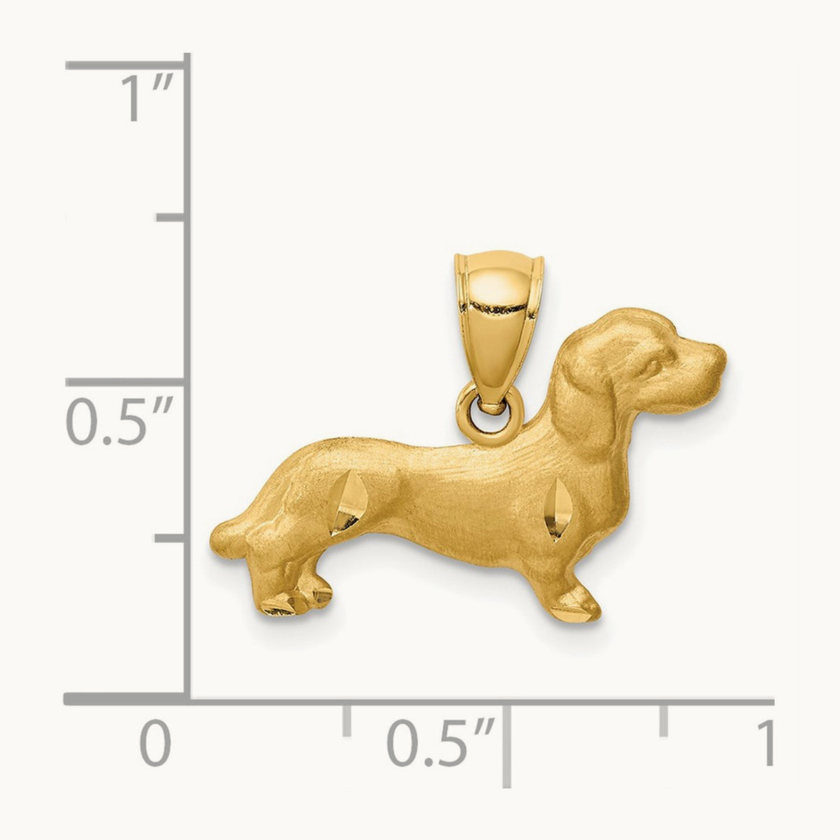 Diamond-cut Dachshund Pendant, 14K