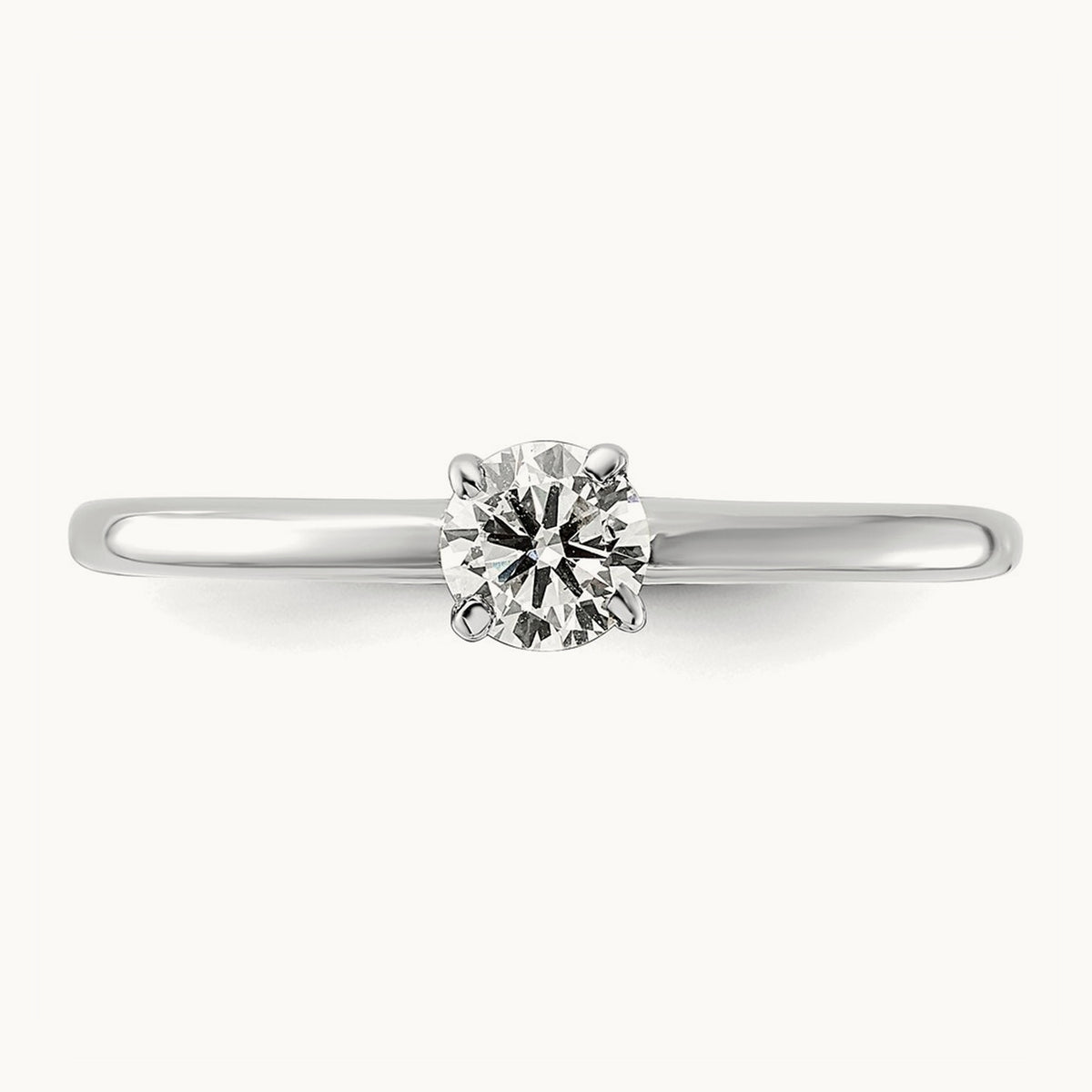 Round Solitaire Engagement Ring, 0.25-5.00 ct tw Lab-Grown Diamond — 1/3 ct, 14K White Gold
