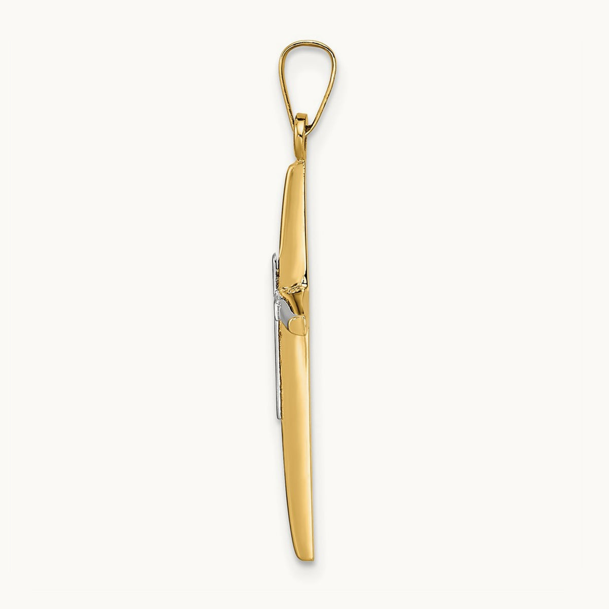 Polished Solid Double Cross Pendant — 32mm