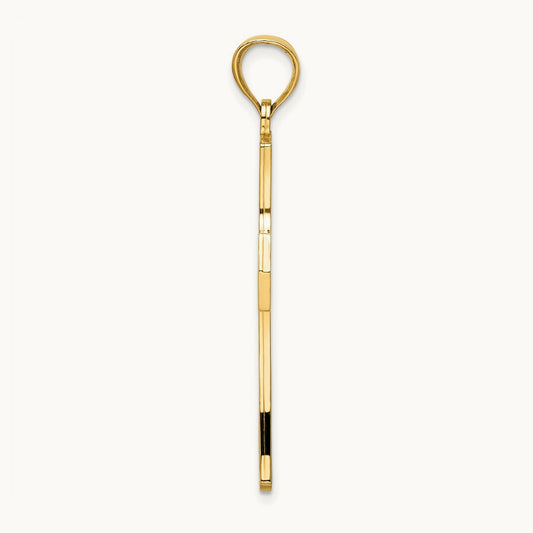 Polished Cross Pendant, 14K