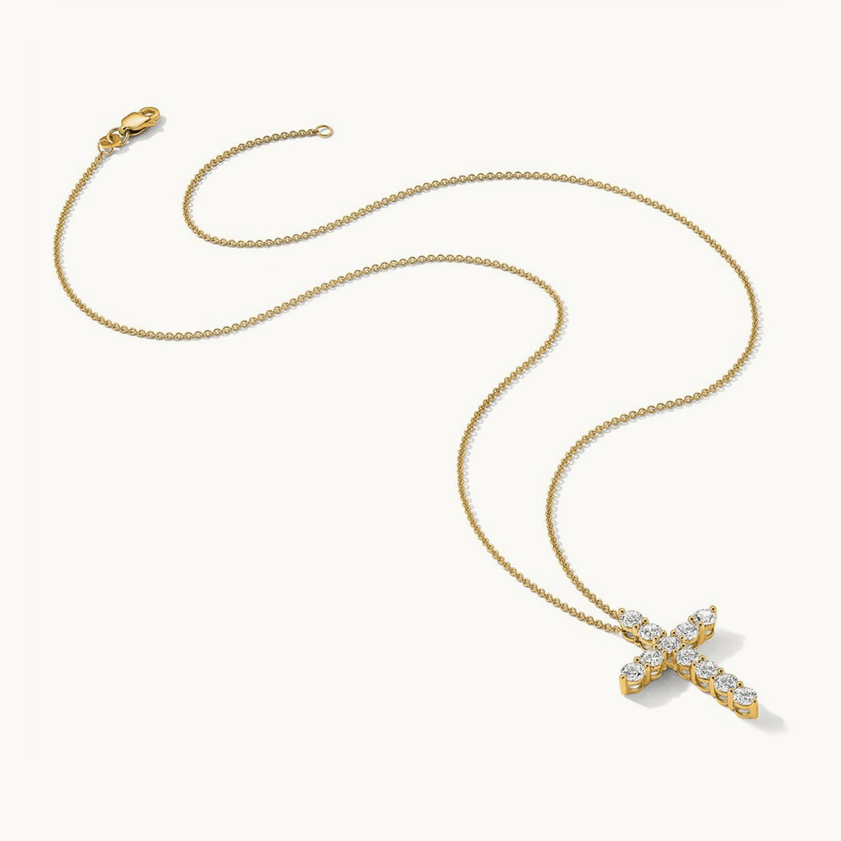 Diamond Cross 18 inch Necklace, 14K