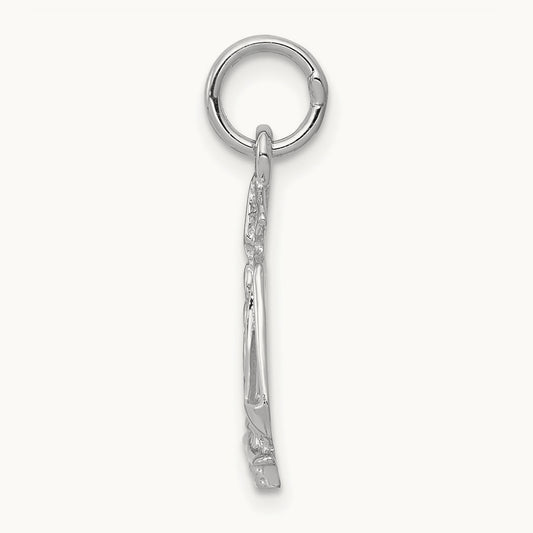 Flat-Backed Scales of Justice Charm, 14K White Gold