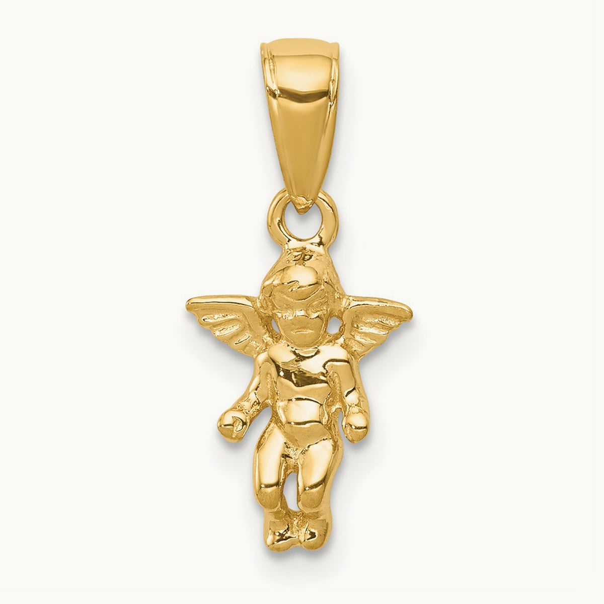 3D Small Guardian Angel Pendant, 14K