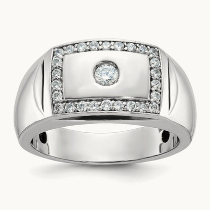 IBGoodman Men's Polished & Cut-Out Diamond Ring, 14K White Gold