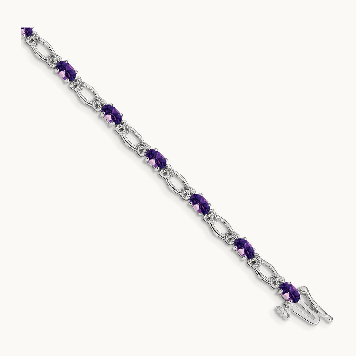 Diamond and Amethyst Bracelet — 14K White Gold