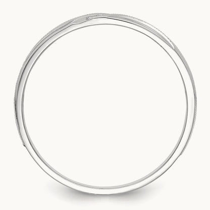 AA Quality Trio Mens Complete Wedding Band, 14K White Gold