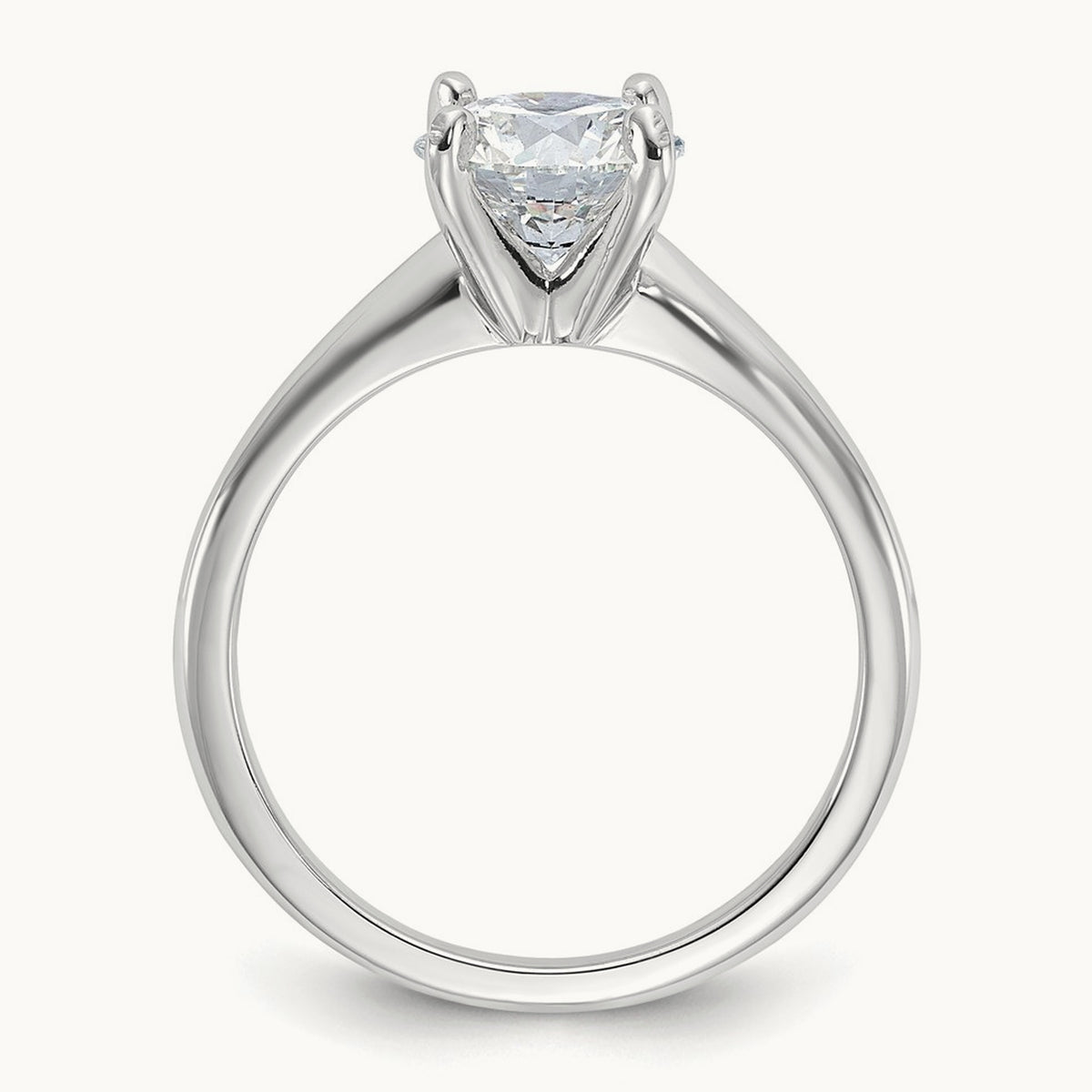 Round Solitaire Engagement Ring, 0.25-5.00 ct tw Lab-Grown Diamond — 1 1/2 ct, 14K White Gold