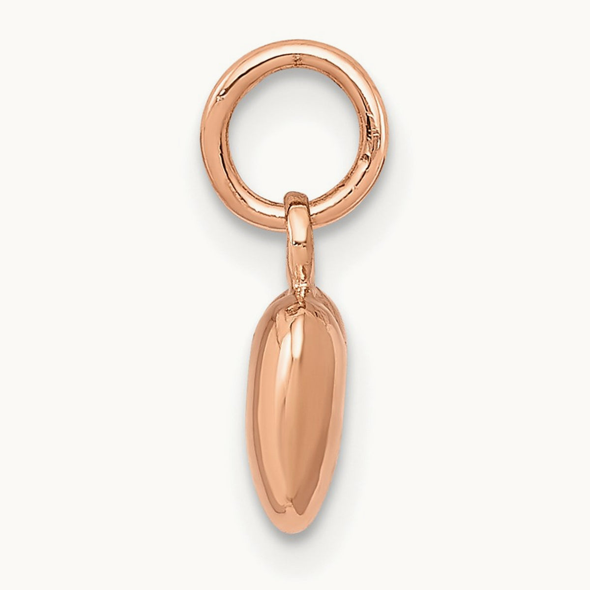 Polished 3-D Puffed Heart Charm, 14K Rose