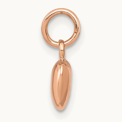 Polished 3-D Puffed Heart Charm, 14K Rose