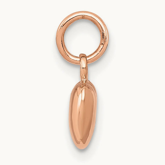 Polished 3-D Puffed Heart Charm, 14K Rose