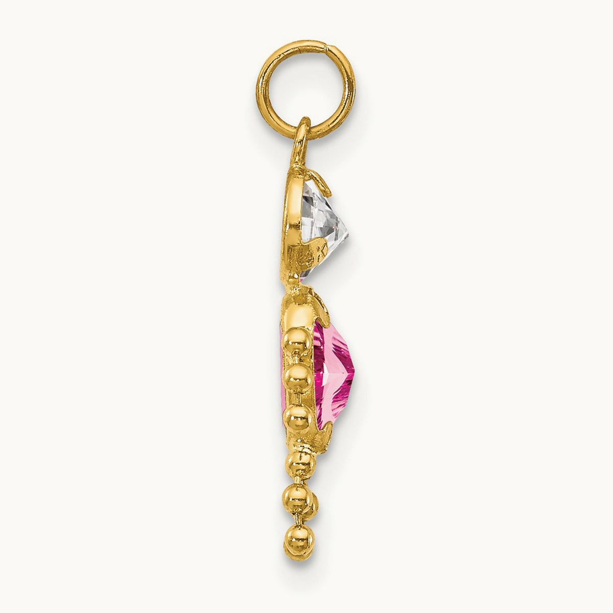 October Boy Birthstone Charm, 14K