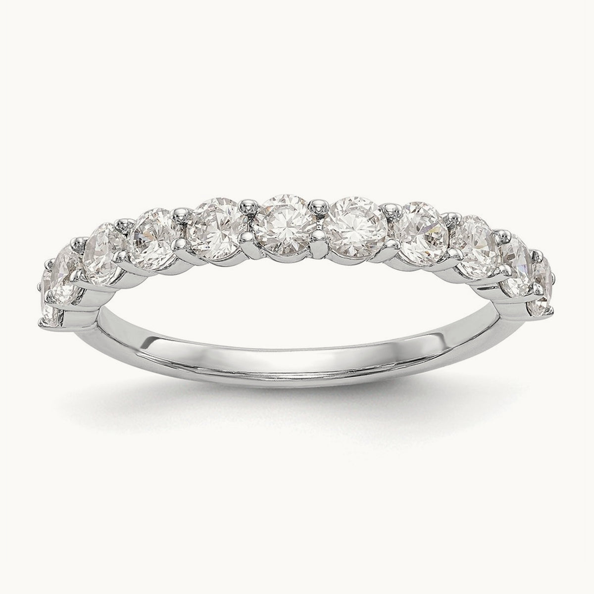 11-Stone Diamond Band, 14K White Gold
