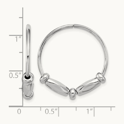RH-plated Fancy Endless Hoop Earrings, Sterling Silver — Leslie's