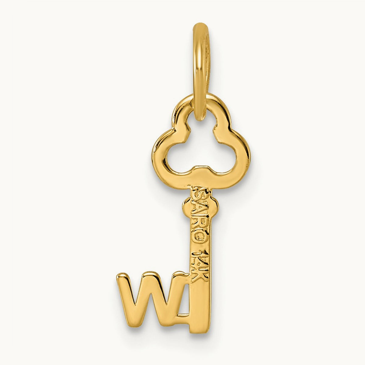 Key Initial Charm — 14K Yellow Gold, W