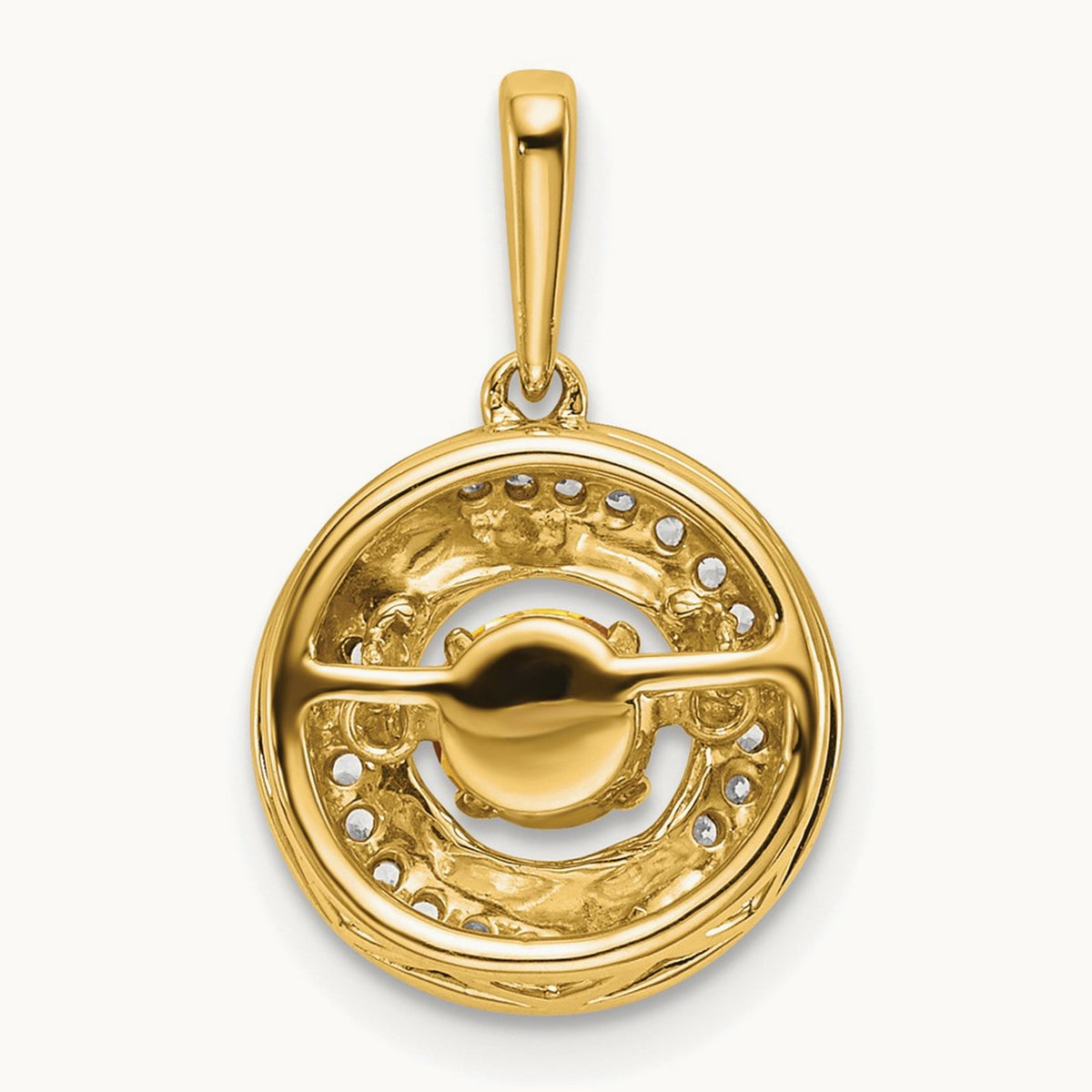 Round Citrine and Diamond Pendant — photo set